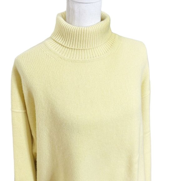 MANDKHAI Oversized Mongolian Cashmere Turtleneck Sweater Jumper Yellow One Size - Picture 7 of 12